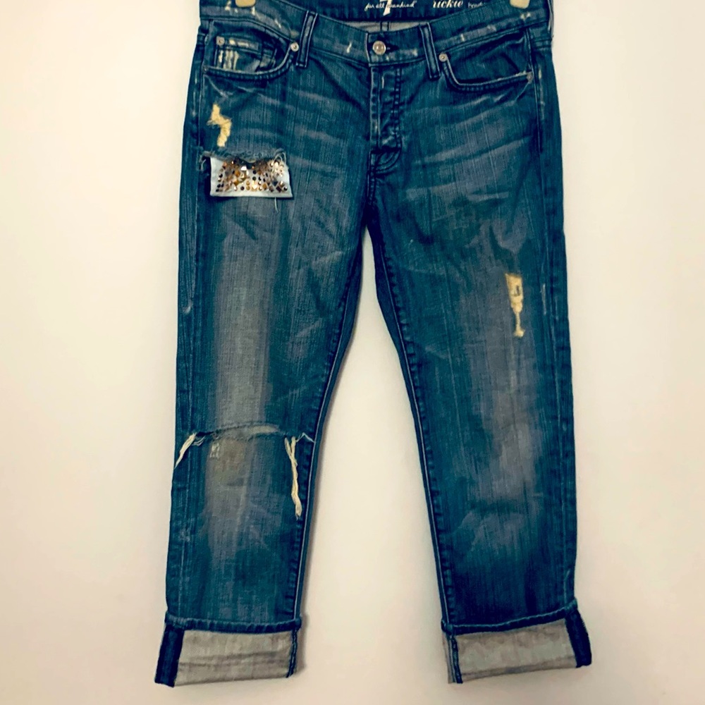 Rickie classic boyfriend jeans with studded detail. LOVE THESE JEANS. EUC